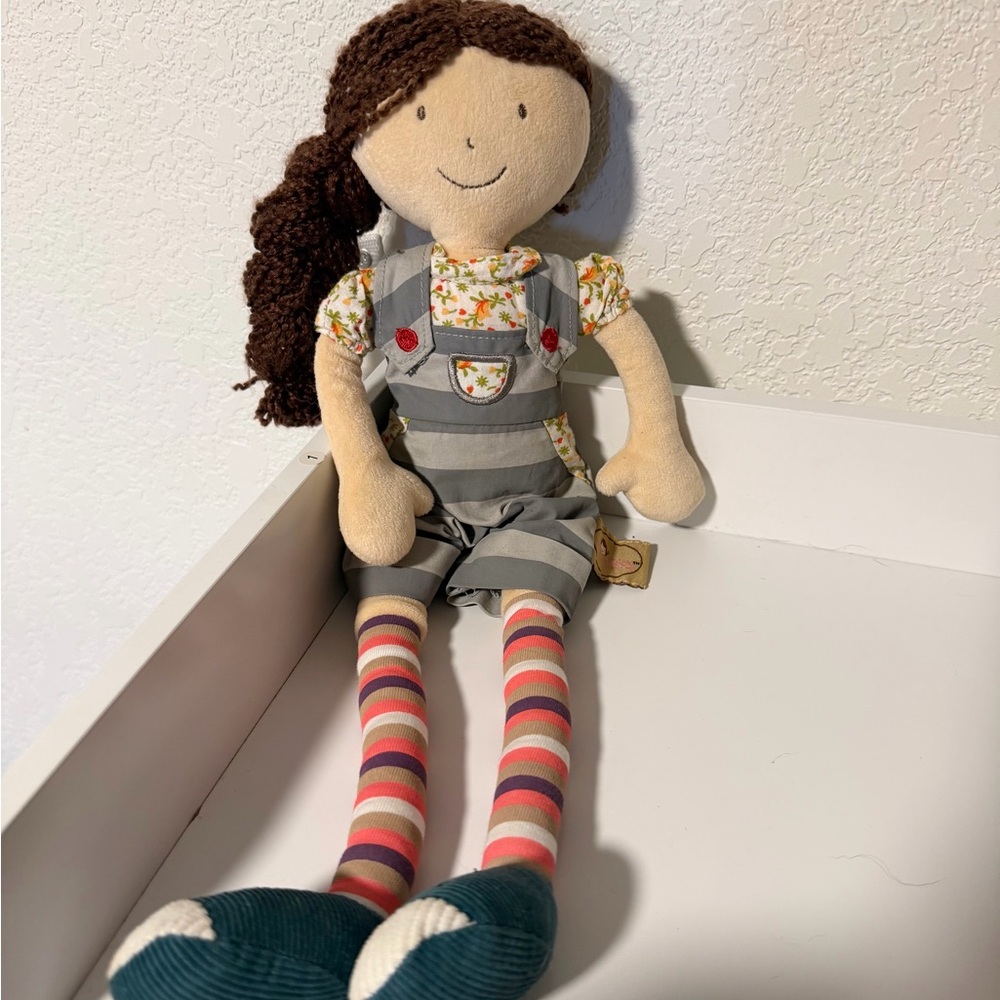 Bonikka Julia Long Leg Yarn Hair Organic Rag Doll Plush Stuffed Animal